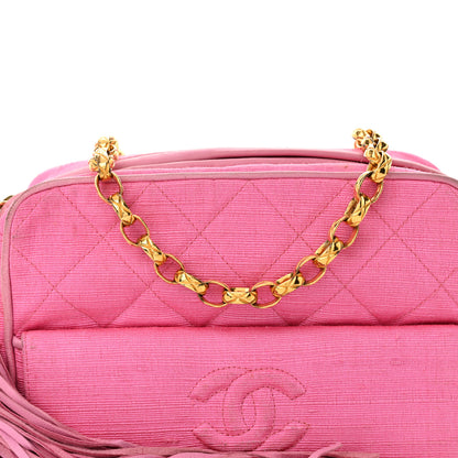 Chanel Canvas Quilted CC Tassel Camera Bag Pink 9 of 13