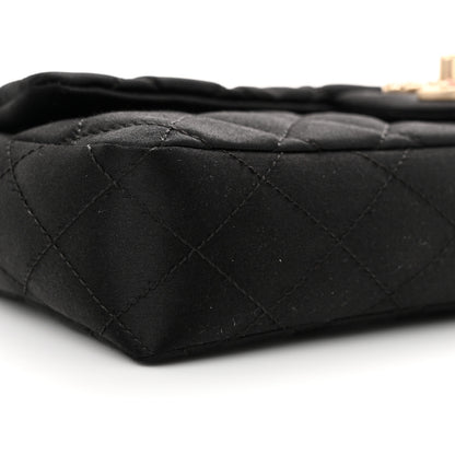 Chanel Satin Quilted Precious Jewel East West Flap Black 9 of 12