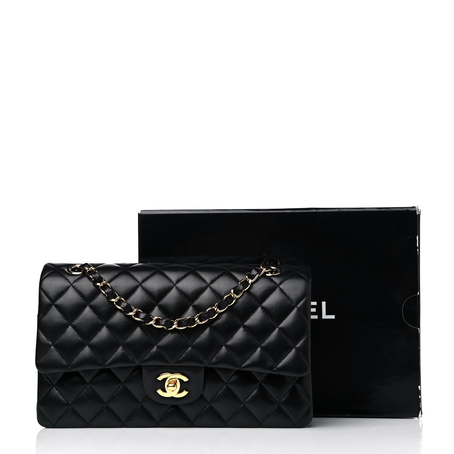 Chanel Lambskin Quilted Medium Double Flap Black 16 of 16
