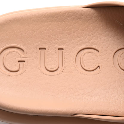 Gucci Soft Rubber Womens Interlocking G Platform 42mm Slide Sandals 37 Vintage Camel 8 of 10