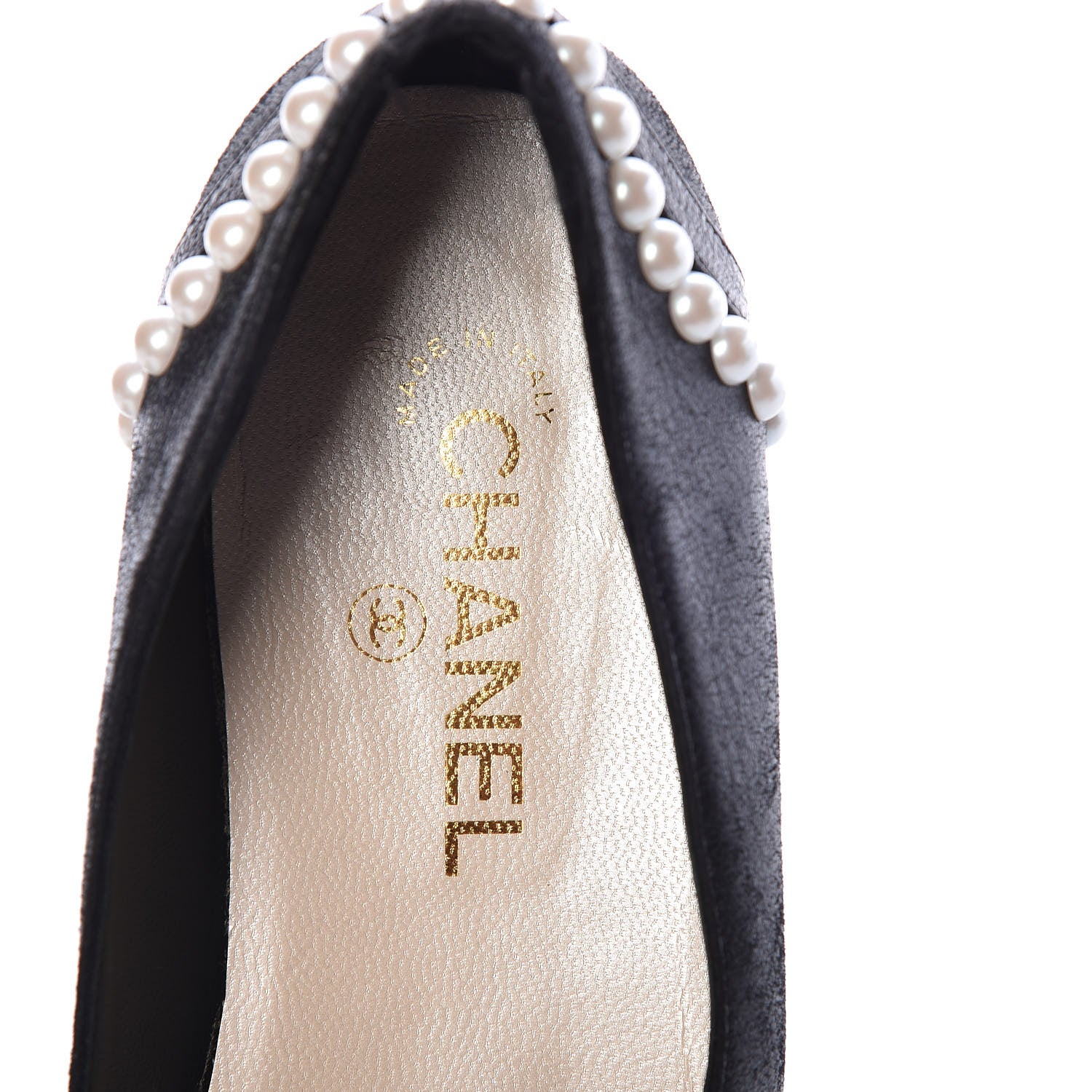 Chanel Iridescent Lambskin Pearl Ballerina Flats 38 Black 5 of 9