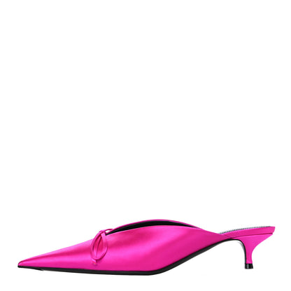 Balenciaga Satin Pointed Toe Knife 40mm Mules 38 Rose Fuchsia 2 of 19