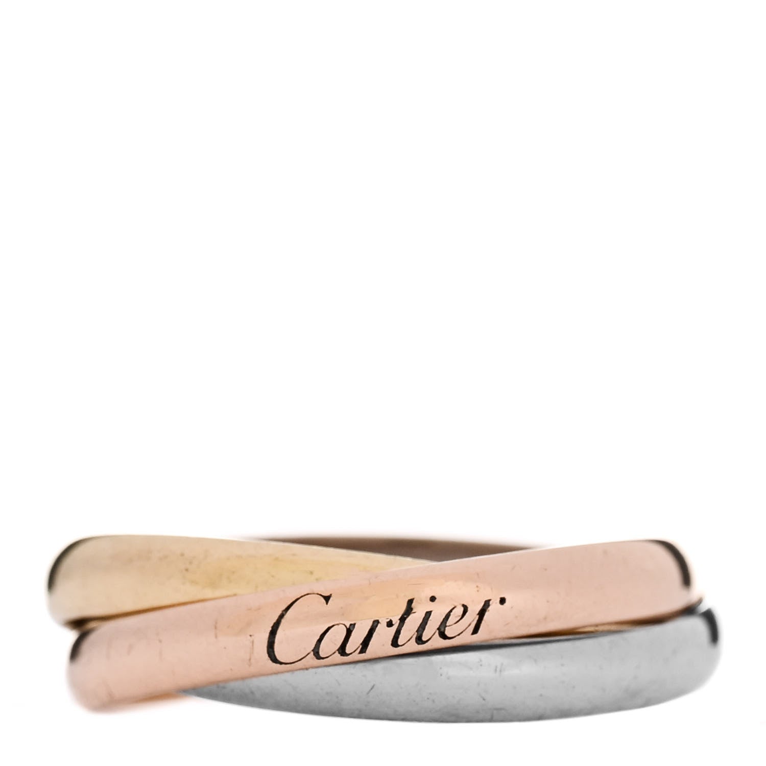 Cartier 18K Pink Yellow White Gold Small Trinity Ring 56 7.5 1 of 6