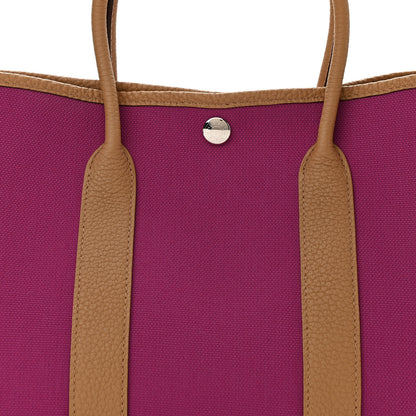 Hermes Toile Militaire Vache Country Garden Party 30 TPM Rose Pourpre Chai 8 of 11