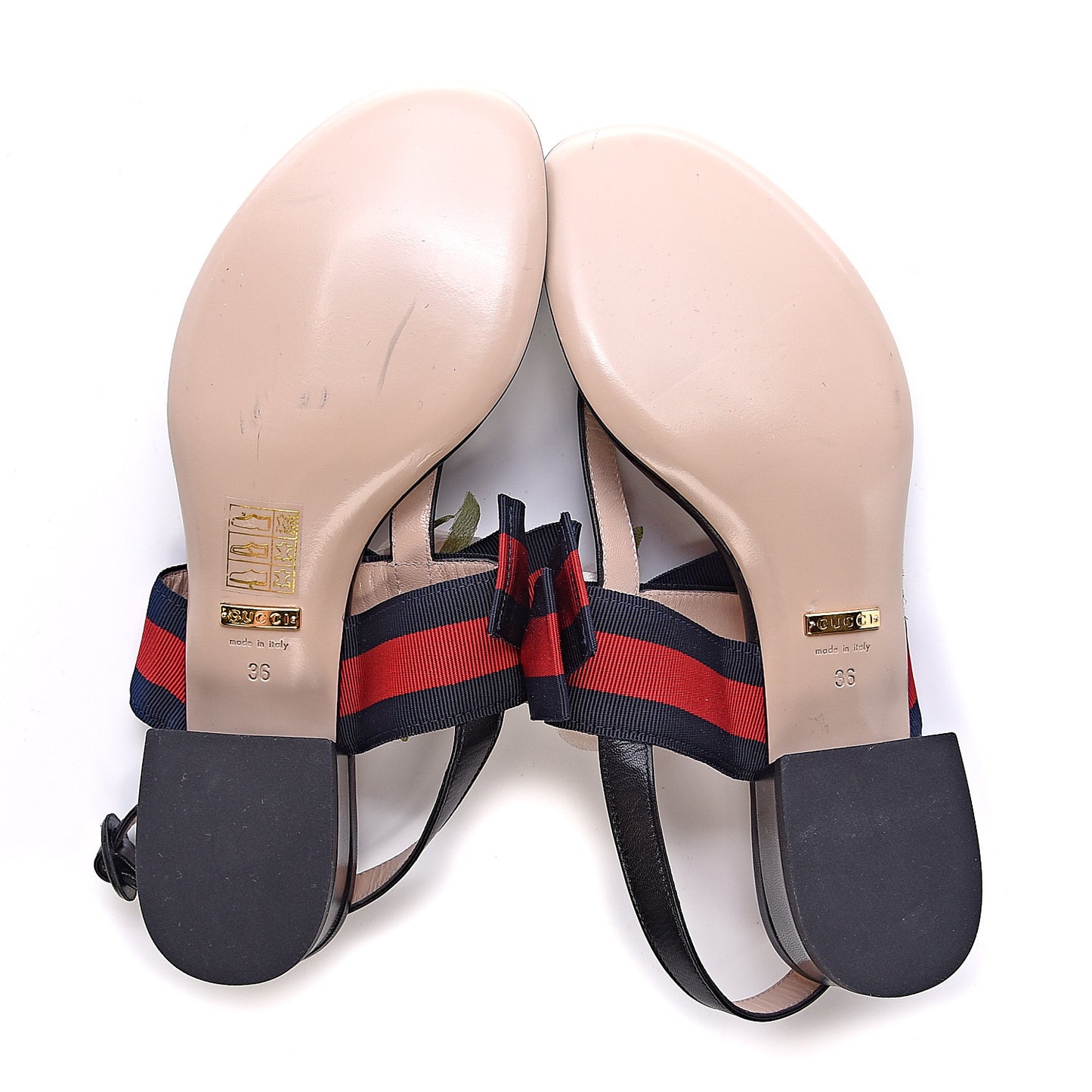 Lambskin Grosgrain Web Floral Thong Sandals 36 Blue