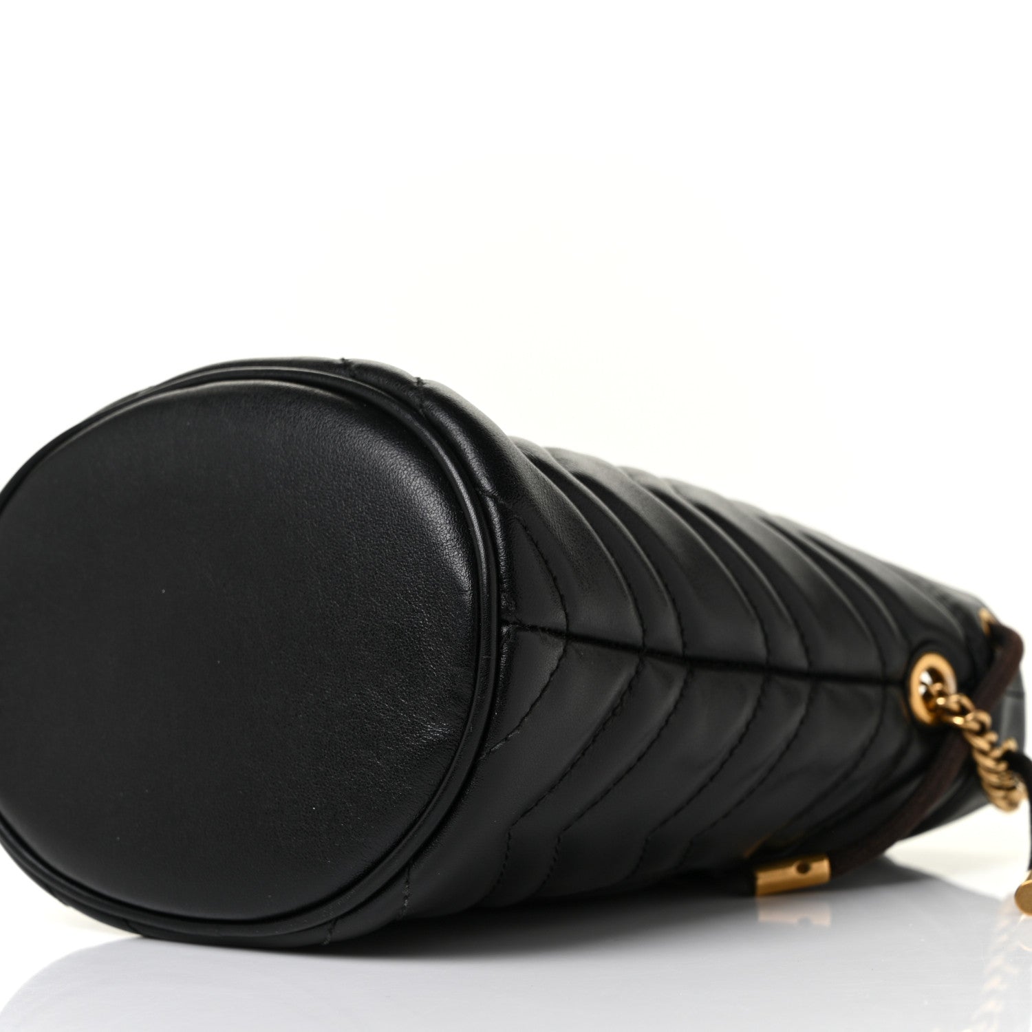Gucci Calfskin Matelasse Mini GG Marmont 2.0 Bucket Bag Black 7 of 8