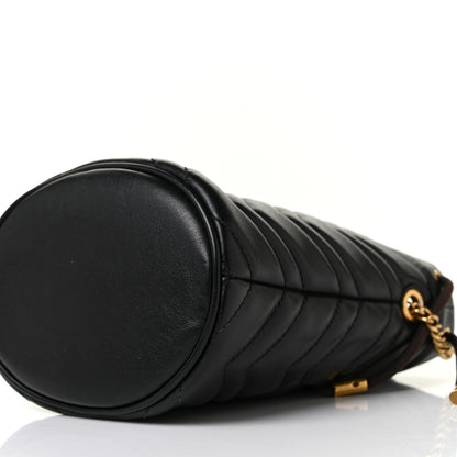 Gucci Calfskin Matelasse Mini GG Marmont 2.0 Bucket Bag Black 7 of 8