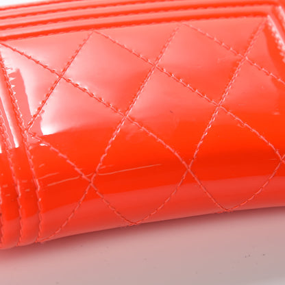 Chanel Patent Quilted Boy Zip Around Coin Purse Wallet Orange 9 of 15