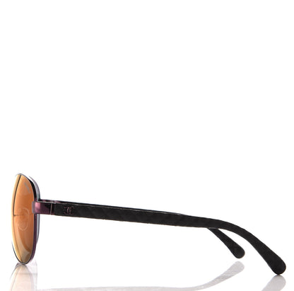 Chanel Mirrored Aviator Sunglasses 4204-Q Purple 3 of 9