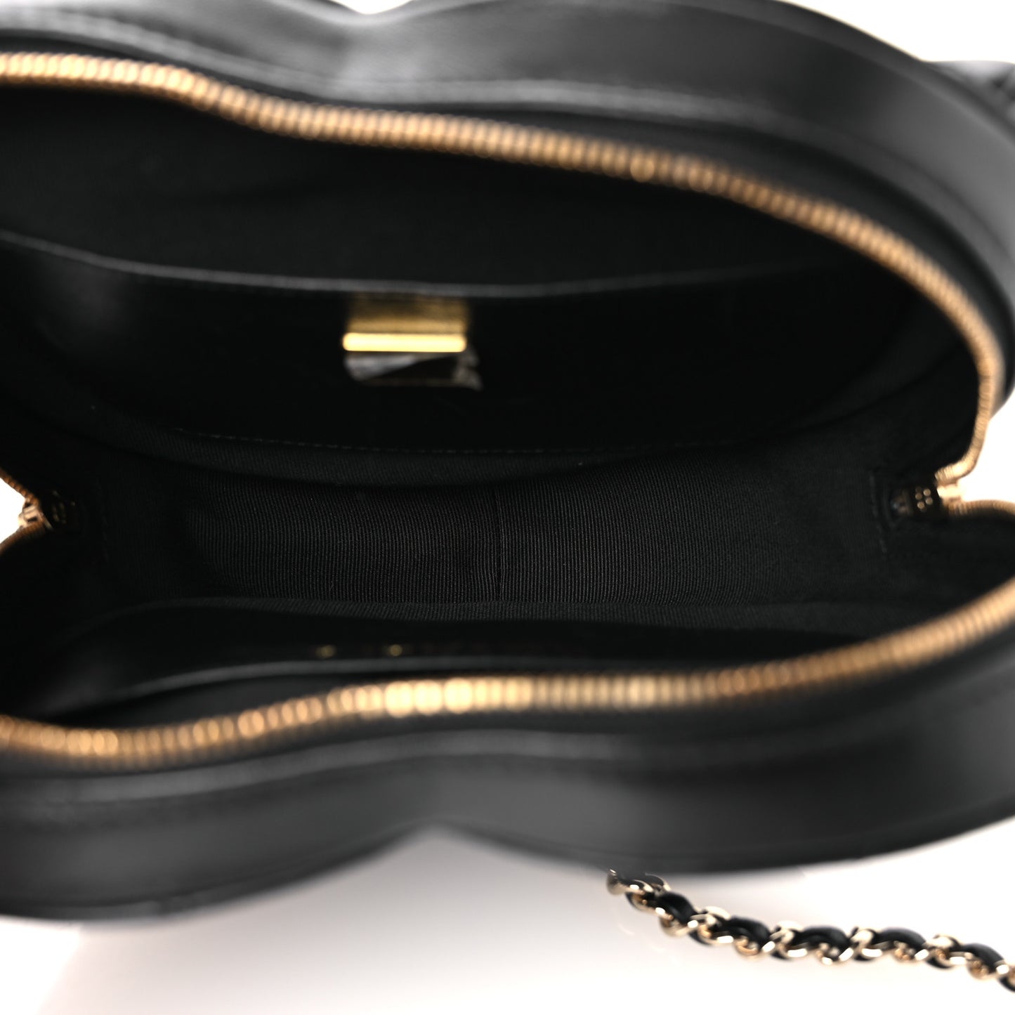 Lambskin Quilted Large CC In Love Heart Bag Black