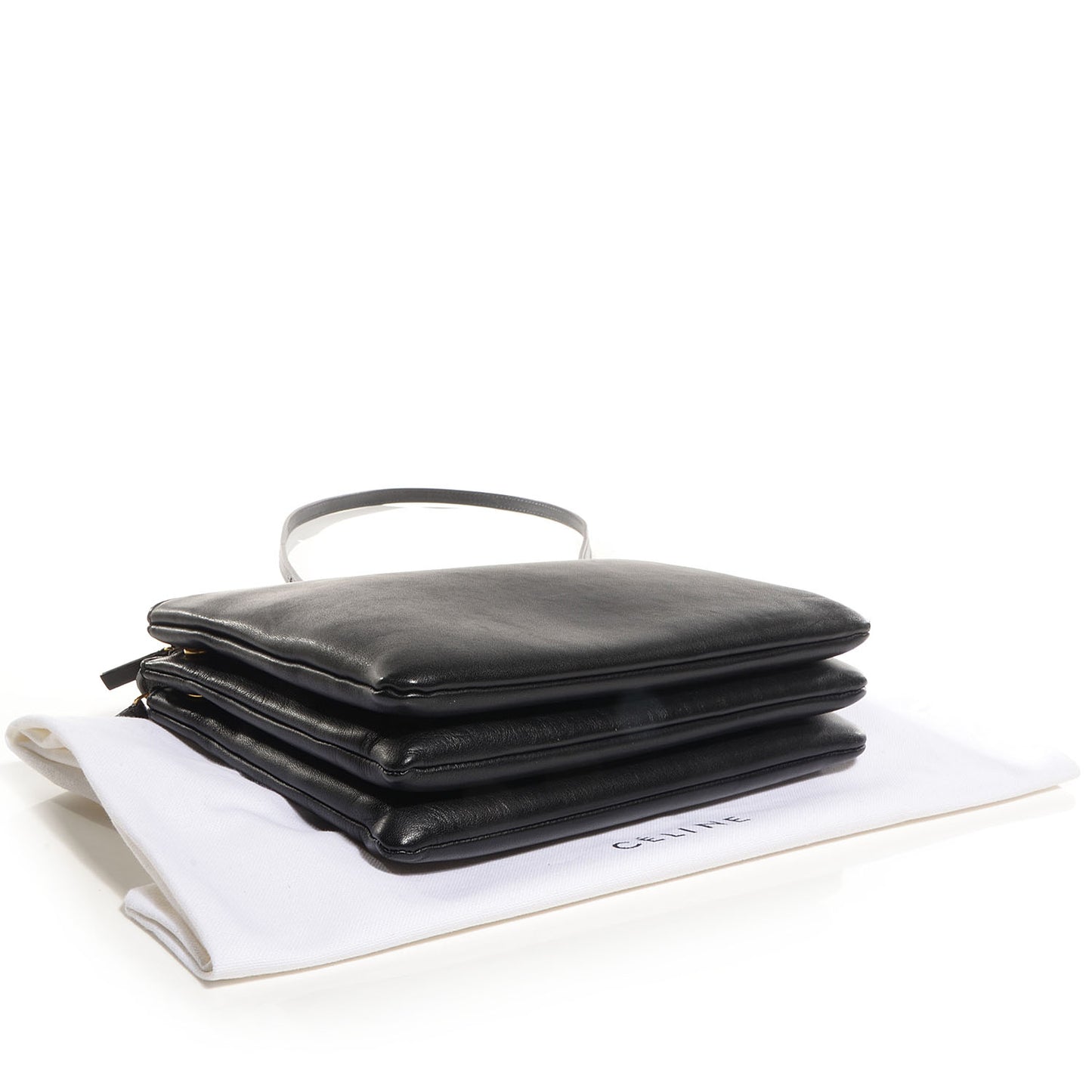 Lambskin Large Trio Crossbody Bag Black