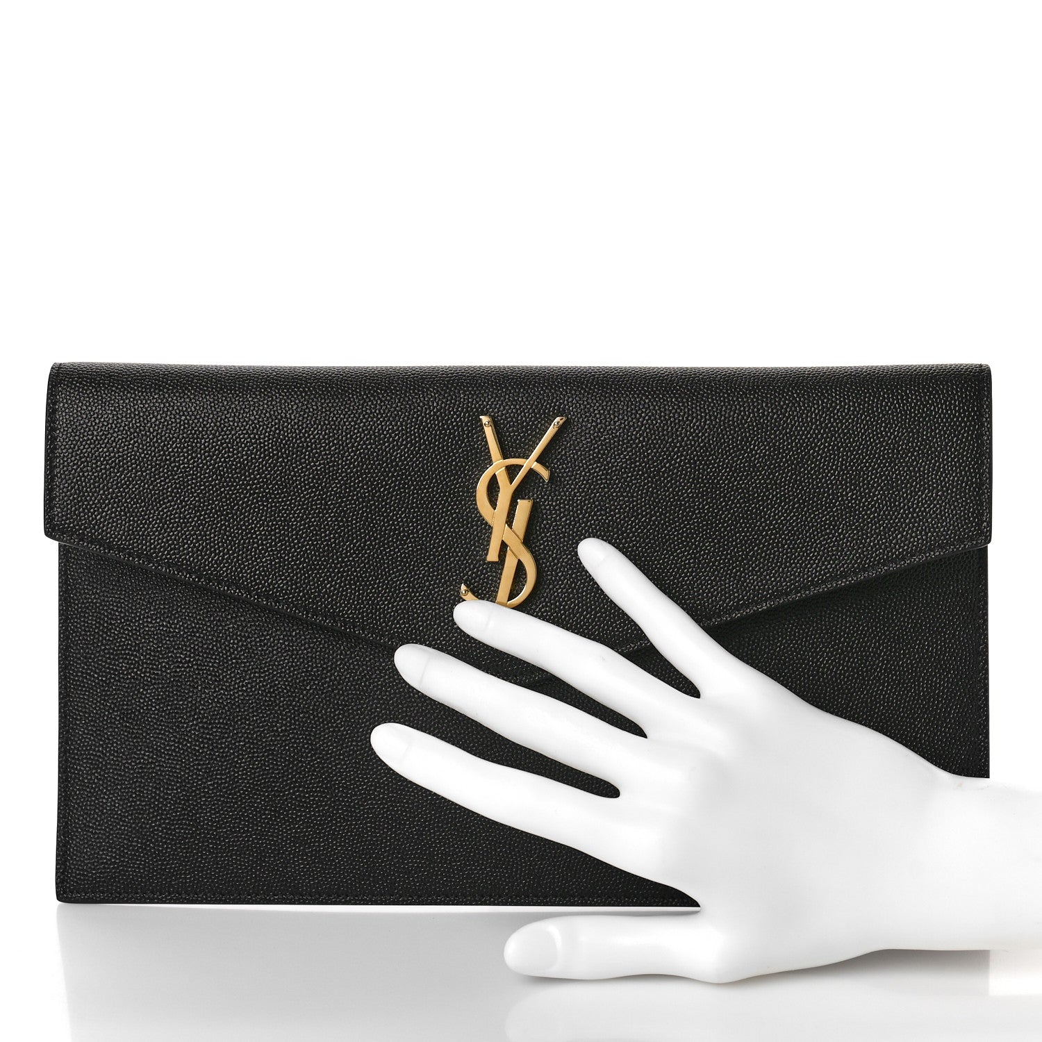 Saint Laurent Grain De Poudre Uptown Pouch Black 2 of 9