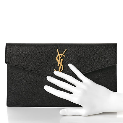 Saint Laurent Grain De Poudre Uptown Pouch Black 2 of 9