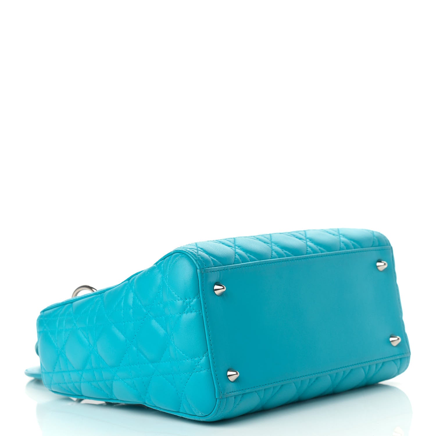 Christian Dior Lambskin Cannage Medium Lady Dior Turquoise 4 of 18