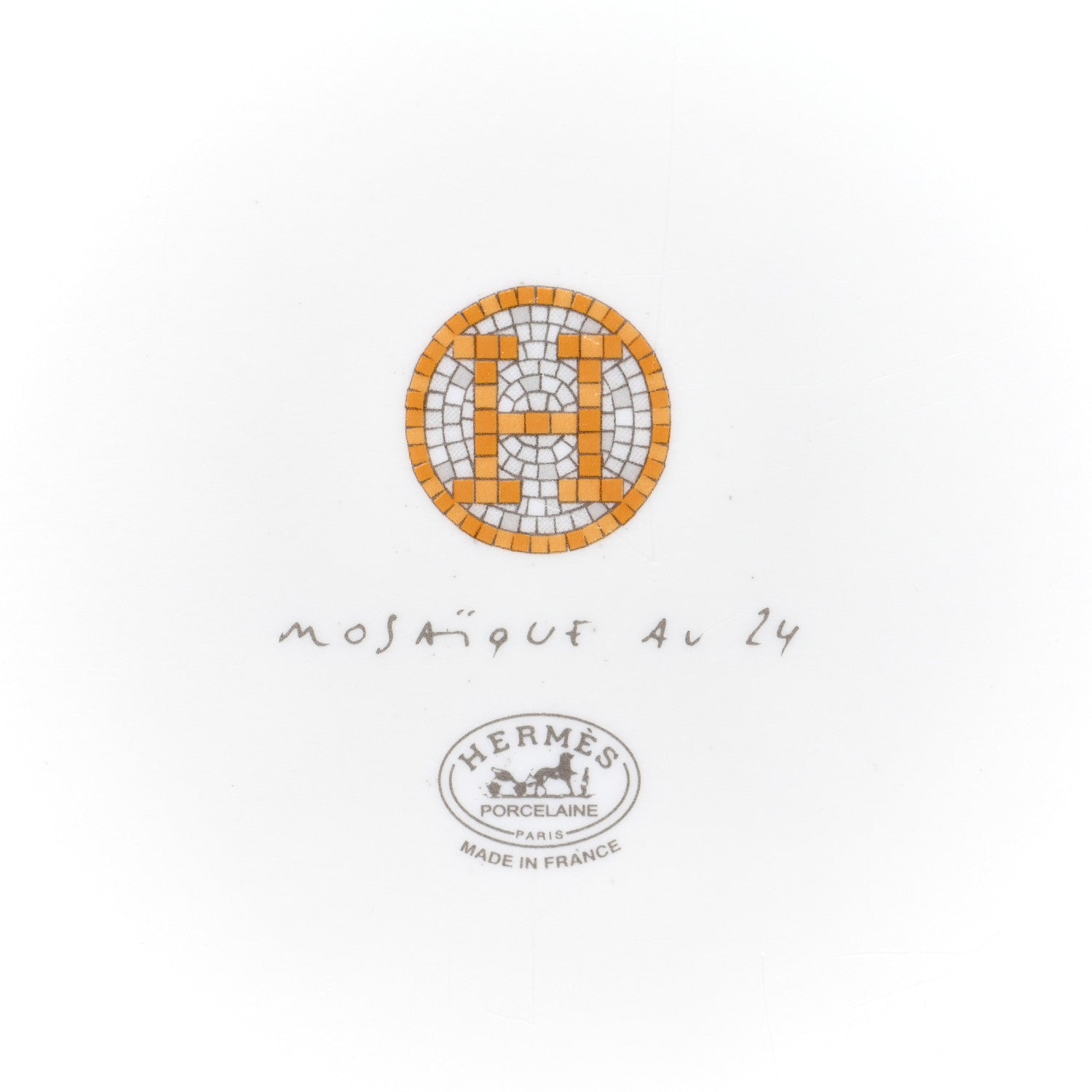 Hermes Porcelain Mosaique au 24 Gold Sushi Plate 3 of 4