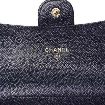 Chanel Caviar Quilted Small Flap Wallet Navy Blue 7 of 8