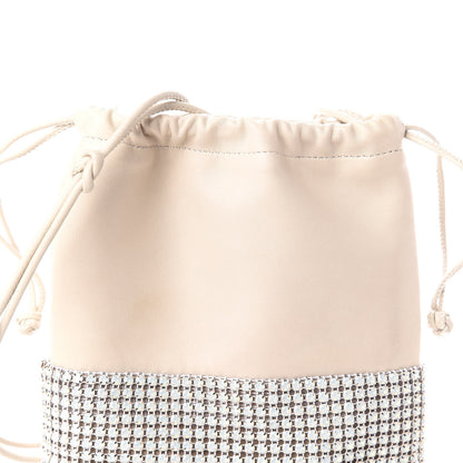 Alexander Wang Lambskin Crystal Rhinestone Ryan Mini Drawstring Bag Beige 8 of 10