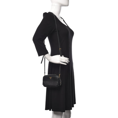 Prada Saffiano Mini Camera Crossbody Bag Black 2 of 10