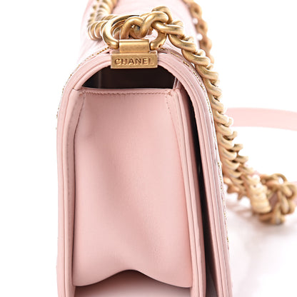 Chanel Lambskin Quilted Medium Chain Detail Boy Flap Light Pink 13 of 18