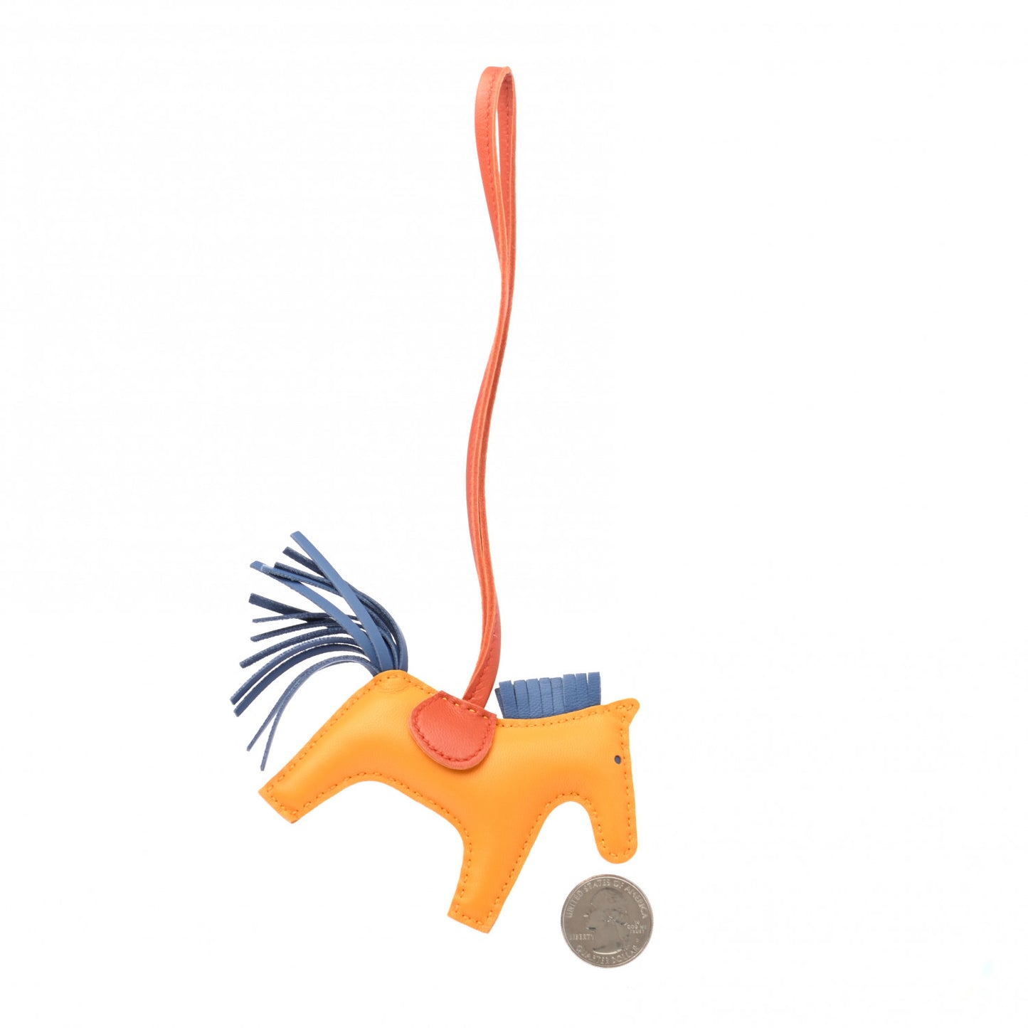 Milo Lambskin Grigri Rodeo Horse Bag Charm PM Jaune D'Or Bleu Agate Cornaline
