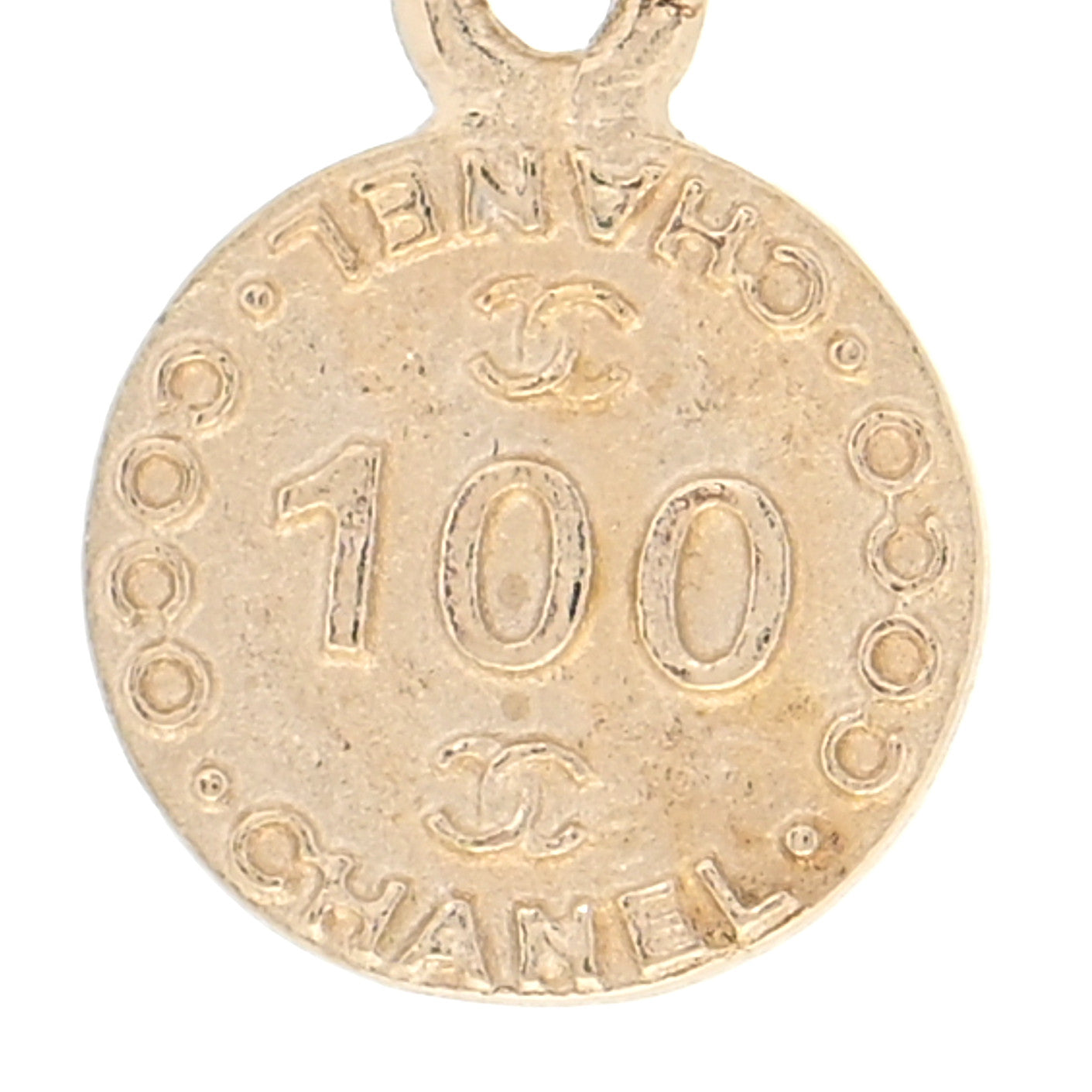 Pearl CC 100th Anniversary Necklace Light Gold