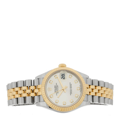 Rolex Stainless Steel 18K Yellow Gold Diamond 31mm Oyster Perpetual Datejust Watch Silver 278273 2 of 5