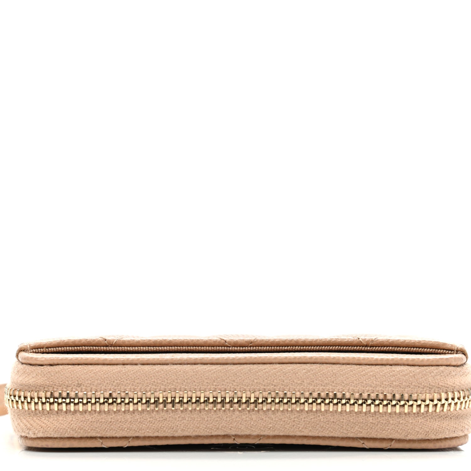 Chanel Caviar Quilted Zip Around Coin Purse Beige 5 of 8