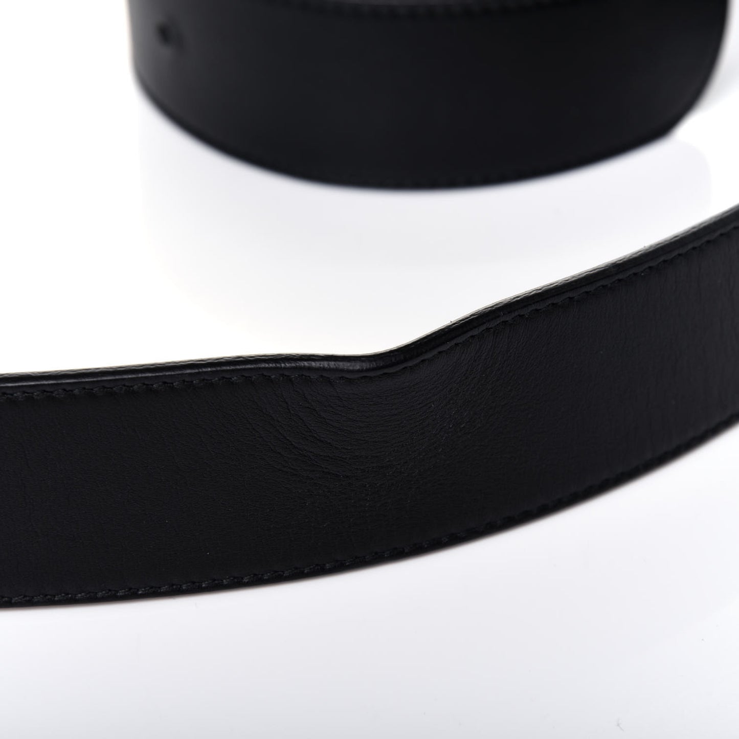 Moon Calfskin Pearl Double G 40mm Belt 90 36 Black Cream