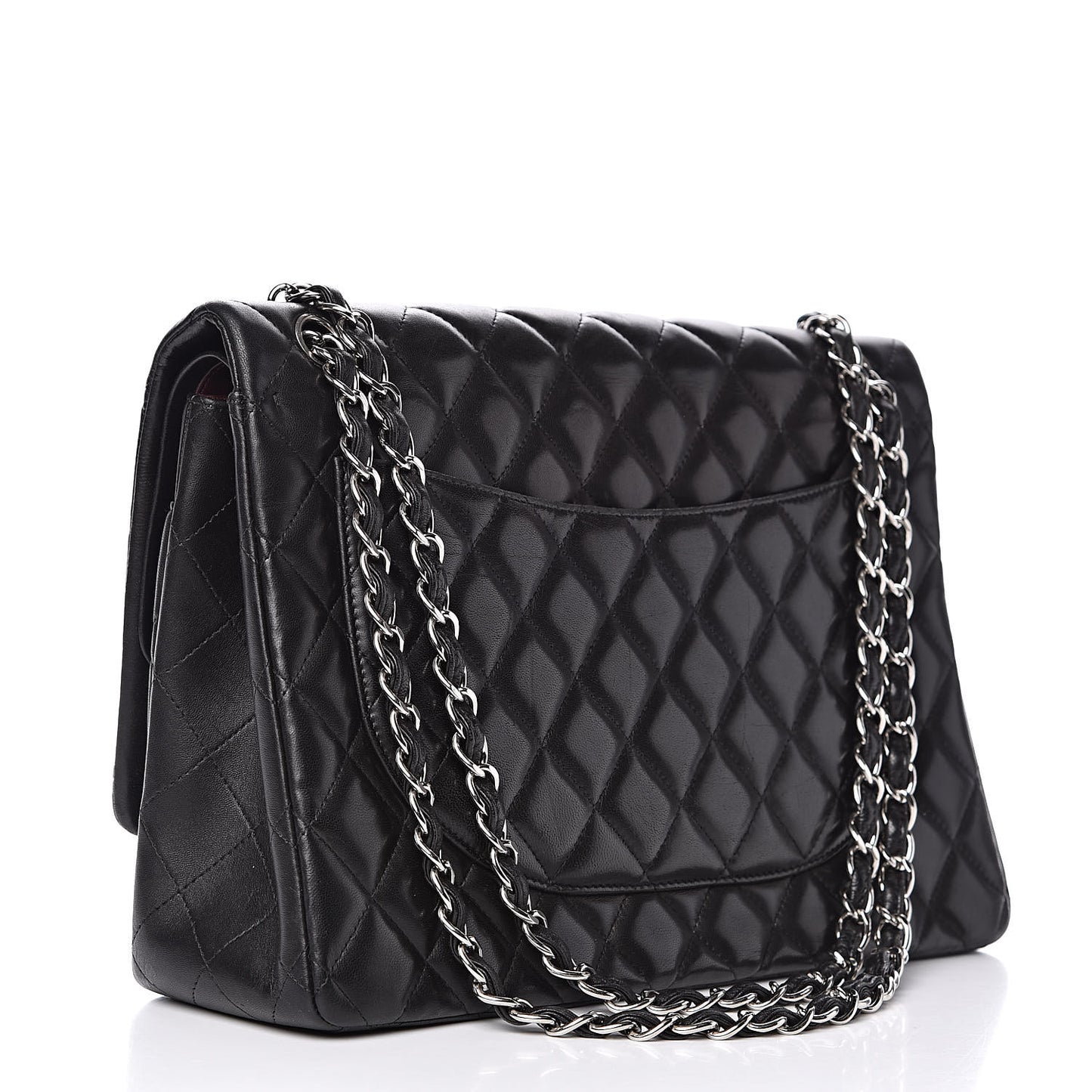 Lambskin Quilted Maxi Double Flap Black