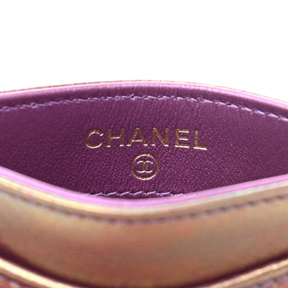 Chanel Iridescent Lambskin Quilted Card Holder Purple 11 of 24