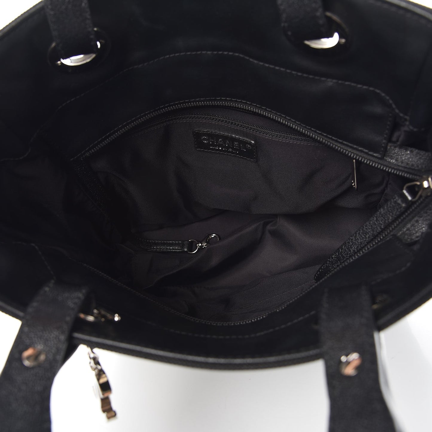 Coated Canvas Quilted Small Paris Biarritz Tote Black