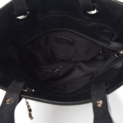 Chanel Coated Canvas Quilted Small Paris Biarritz Tote Black 5 of 8