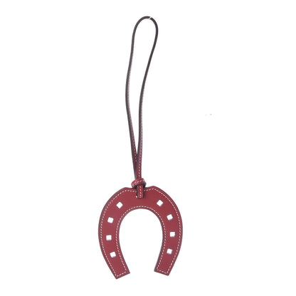 Hermes Swift Paddock Horseshoe Bag Charm Rouge Grenat 1 of 4