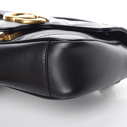 Gucci Calfskin Matelasse Mini GG Marmont Shoulder Bag Black 9 of 9