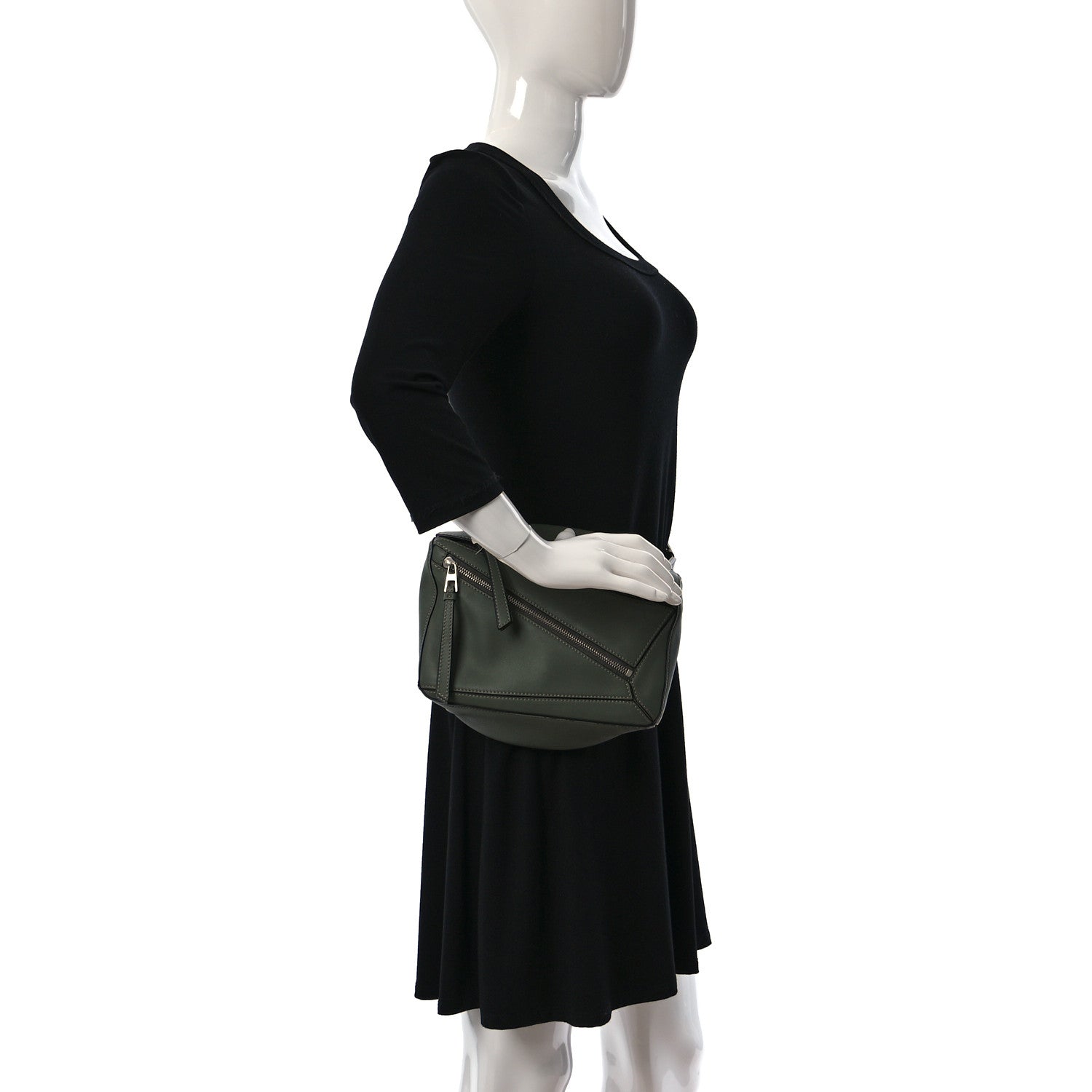 Loewe Calfskin Small Puzzle Bumbag Dark Sage 2 of 10