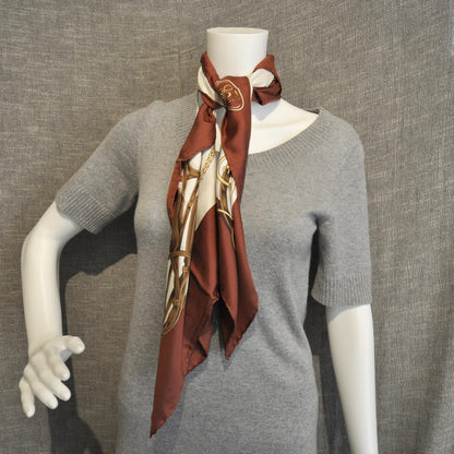 Gucci Silk Briglie Square Scarf Burgundy 6 of 6