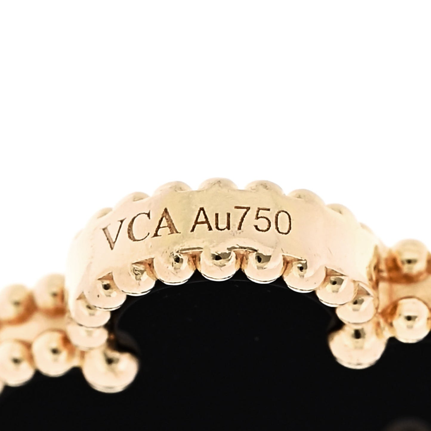 18K Yellow Gold Black Onyx 5 Motifs Vintage Alhambra Bracelet