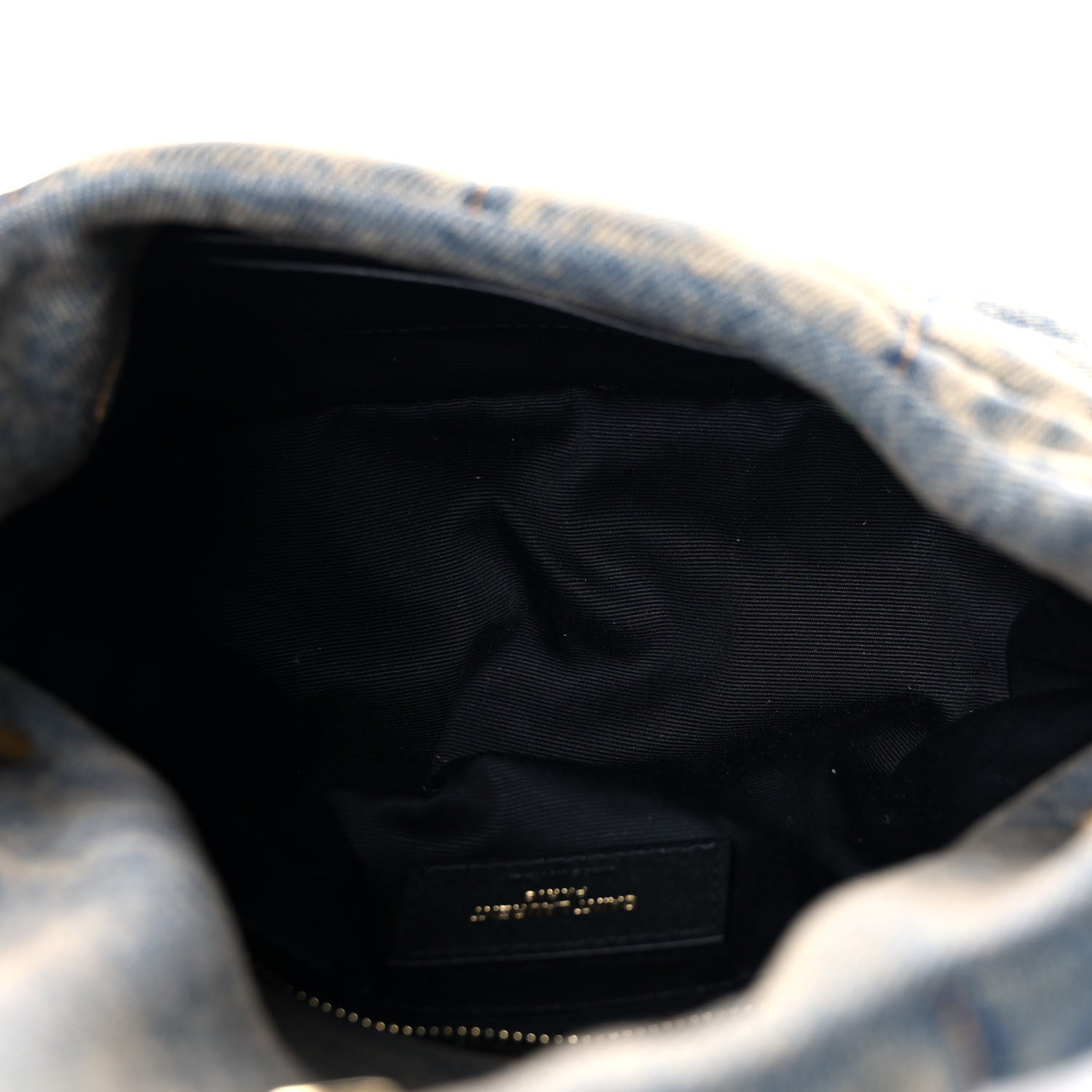 Saint Laurent Denim Quilted Toy Loulou Puffer Monogram Chain Satchel Blue Black 5 of 10