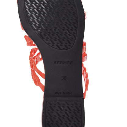 Hermes Rubber Chaine d'Ancre Nude Sandals 38 Pavot 9 of 10