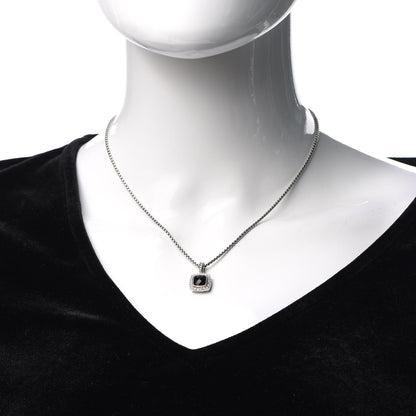 David Yurman Sterling Silver Diamond Black Onyx 7mm Petite Albion Necklace 2 of 5