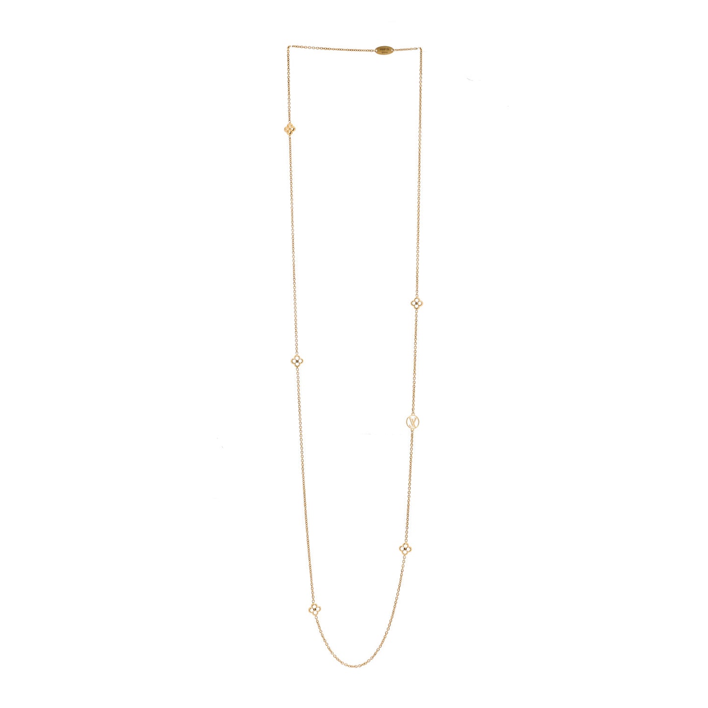 Metal Enamel Flower Full Long Necklace Gold