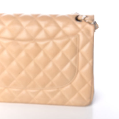 Chanel Lambskin Quilted Jumbo Double Flap Beige Clair 9 of 15