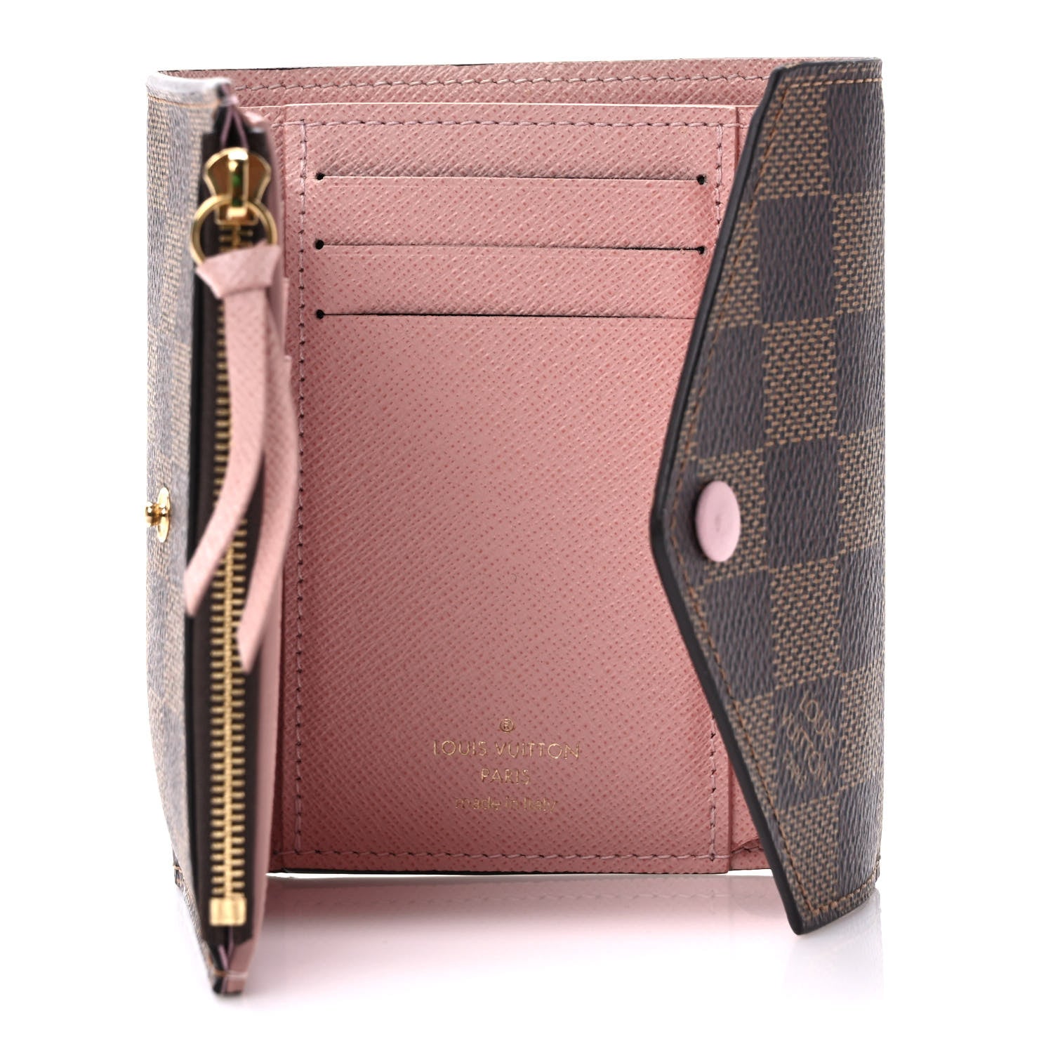 Louis Vuitton Damier Ebene Victorine Wallet Rose Ballerine 5 of 7