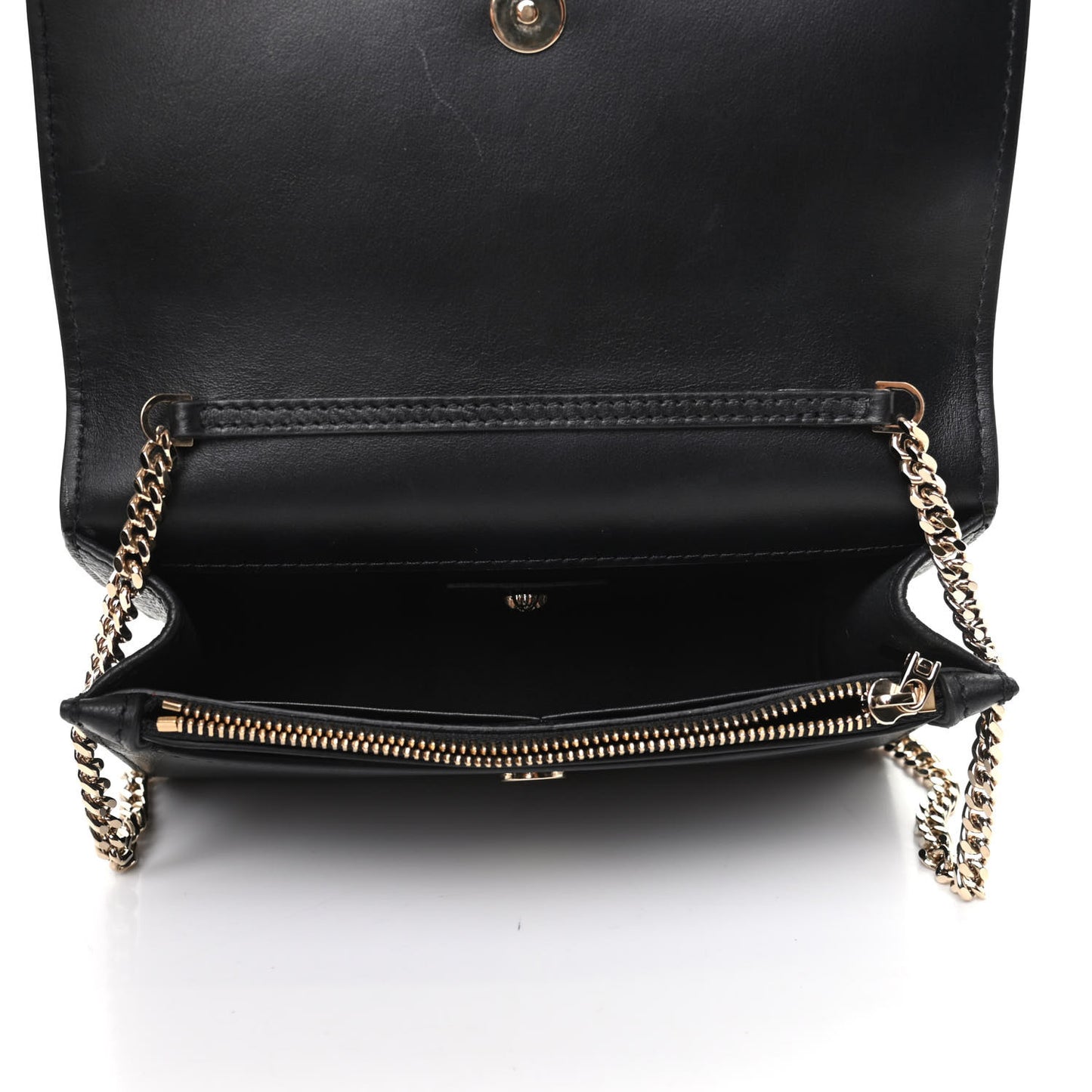 Grained Calfskin Palazzo Chain Evening Bag Black