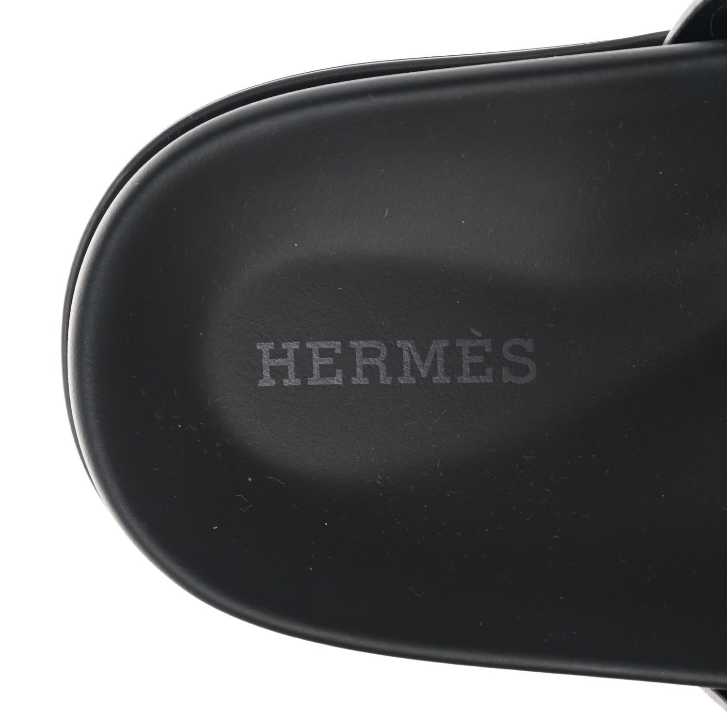 Hermes Calfskin Womens Chypre Sandals 37.5 Black 7 of 10