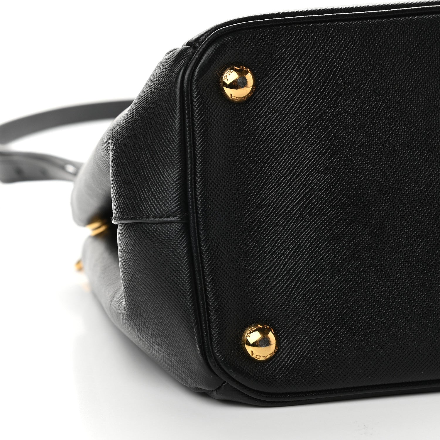 Prada Saffiano Small Galleria Double Zip Tote Black 7 of 9