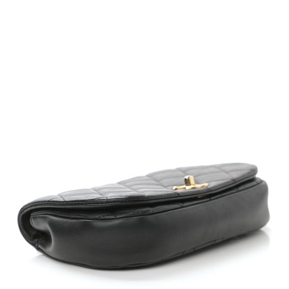 Chanel Calfskin Quilted Coco Mail Clutch With Chain Black 4 of 11
