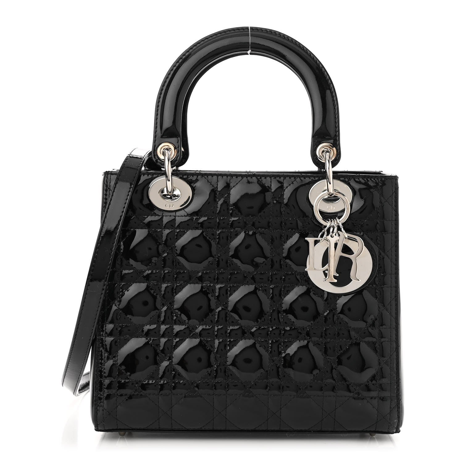Christian Dior Patent Cannage Medium Lady Dior Black 1 of 11
