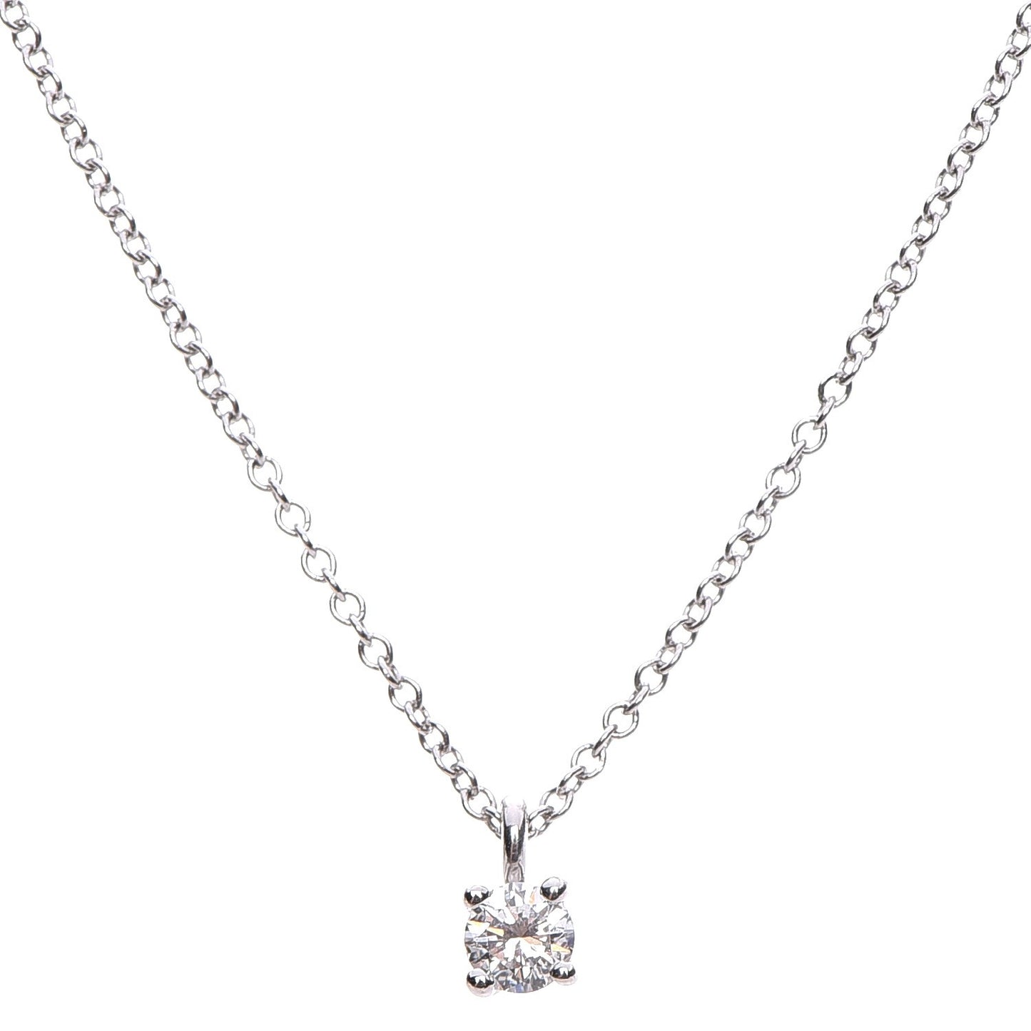 Platinum Diamond .17ct Solitaire Pendant Necklace