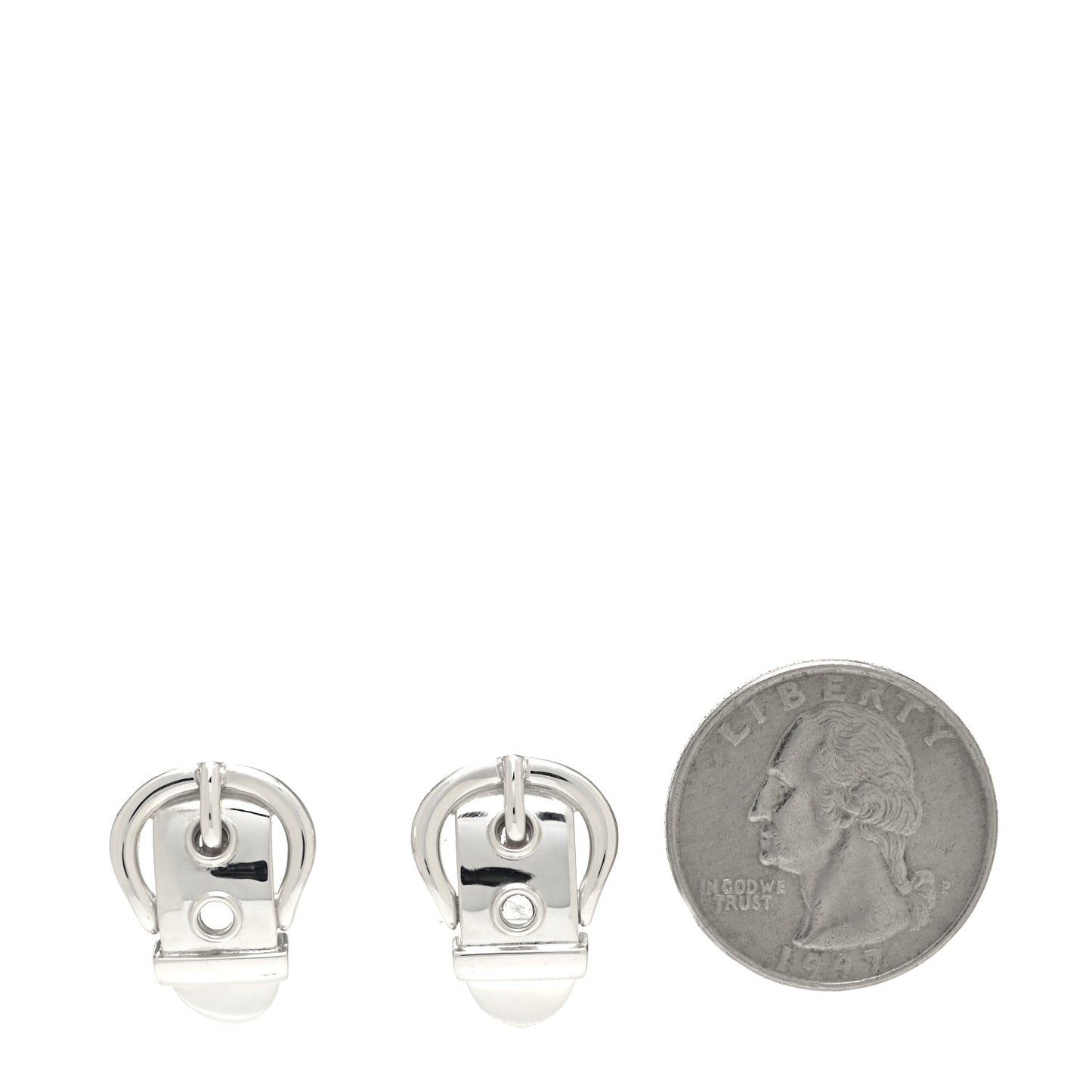 Sterling Silver Buckle Earrings